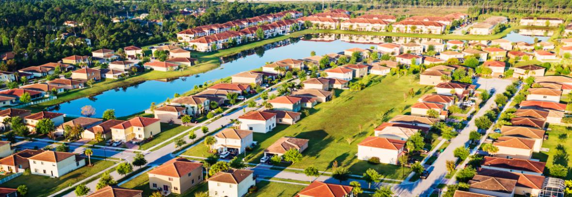 aerial view of florida houses homes subdivision