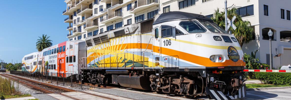 SunRail train at Kissimmee station