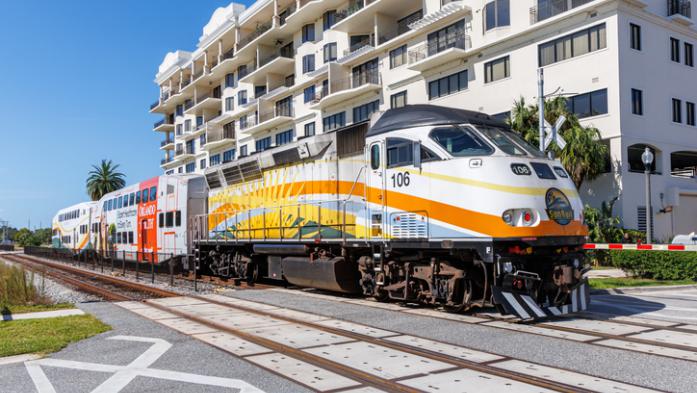 SunRail train at Kissimmee station