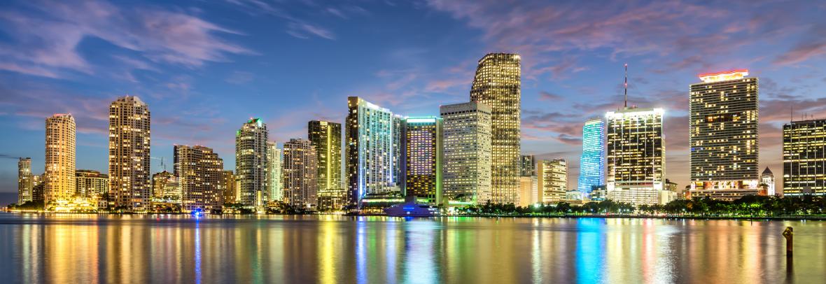 miami skyline at night