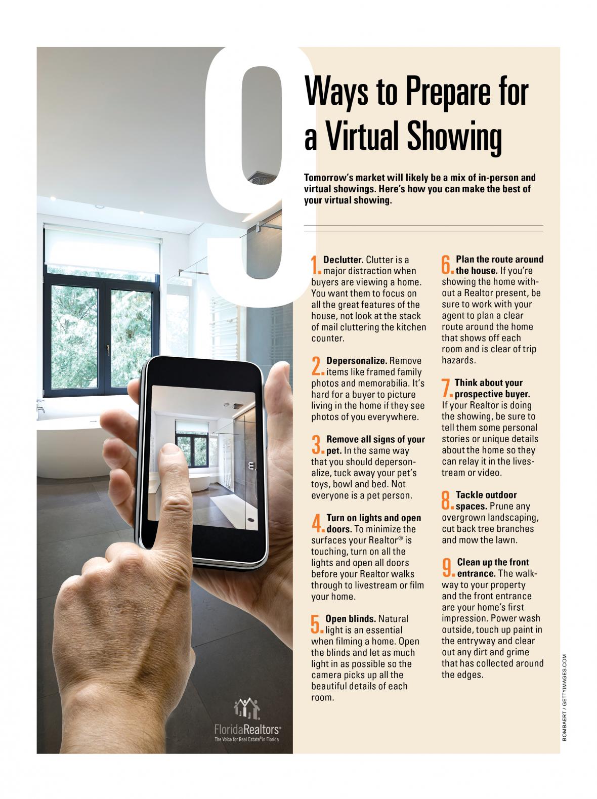 9 Ways to Prepare for a Virtual Showing infographic