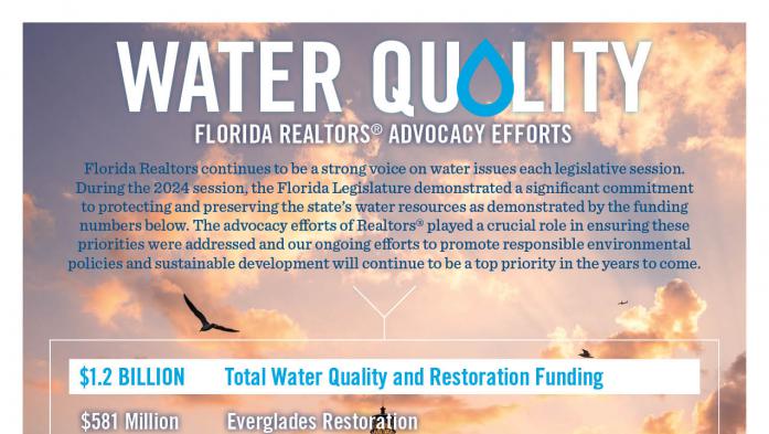 Florida Realtors water quality advocacy infographic