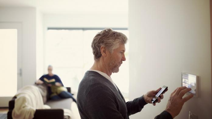 man inside a smart home