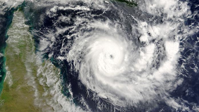 satellite image of a hurricane